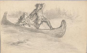 Three Figures in a Canoe
