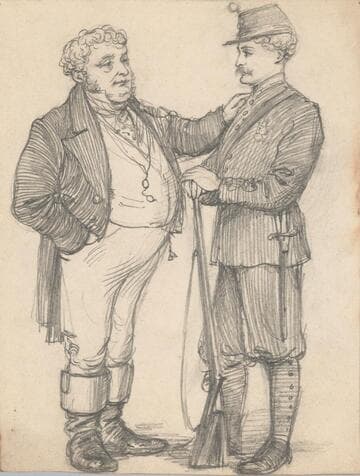 Two Men, Civilian and Soldier