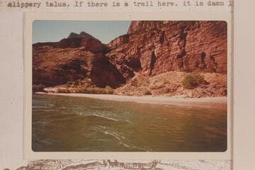 Cave and trail upriver from the ruins at Mile 137.5 left bank