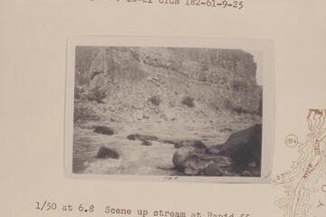 Across upper end of Dark Canyon Rapid