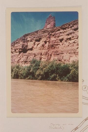 The City Hall.  End of a fin at right bank in Stillwater Canyon as seen from about Mile 2.9