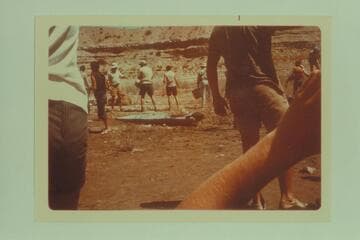 Kayak found by Scott.  Pierce Ferry, Lake Mead.  History Workshop Grand Canyon Expeditions, Inc