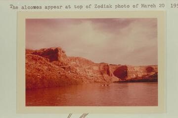 Up Green River from Mile 83.2 to the alcoves at Mile 84.2.  The Brown-Stanton party camped opposite the alcoves May 27, 1889