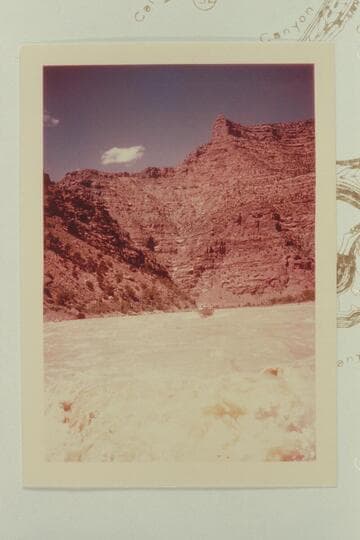 Harris-Brennan boat in rapid below Snap Canyon, Mile 51