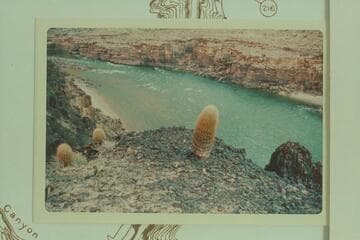 Lower end of Three Springs Rapid; Mile 215.7.  At upper left is the lower end of the boulder bar which is exposed during low water