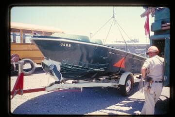 Triangle boat at yard; Boulder City