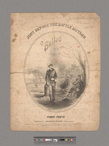 Just before the battle mother : a ballad for the piano forte