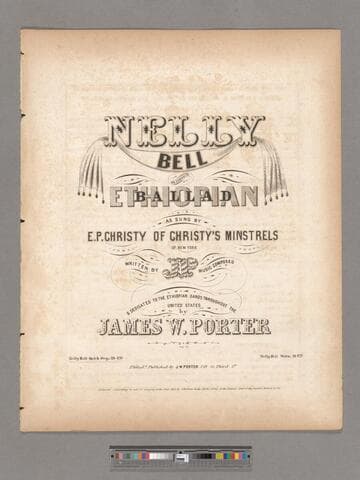 Nelly Bell : an exquisite Ethiopian ballad as sung by E. P. Christy of Christy's Minstrels of New York / written by J. P.   music composed & dedicated to the Ethiopian bands throughout the United States by James W. Porter