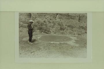 Mrs. Fred Riseman at pool on top of Sipapu.  Little Colorado River