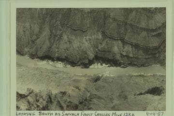 Looking south as Sinyala Fault crosses at Mile 138.6.  Approximate gauge:  8,600 cfs