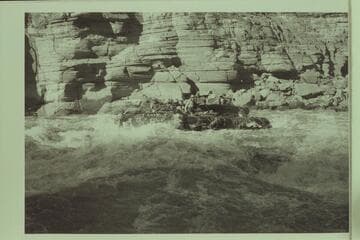 Georgie White's "Queen Mary" running Upset Rapid immediately after Frank Wright had lined his four Cataract Boats