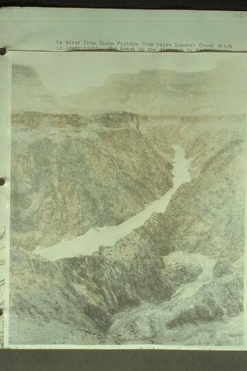 Upriver from Tonto Plateau from below Boucher Creek which is lower right.  The beach in the distance is Hermit