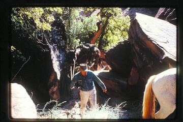 bill Belknap down trail; Black Water Creek