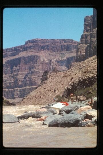"Wee Red" on the rocks; Vulcan Rapids