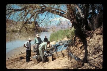 Fueling gas cans; Lees Ferry