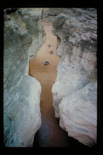 Sportyaks outside mouth of Supai