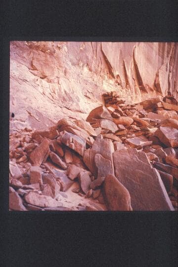 Small ruin on right wall just above The Narrows on Bridge Creek
