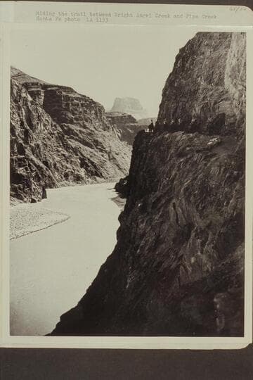 Riding the trail between Bright Angel Creek and Pipe Creek