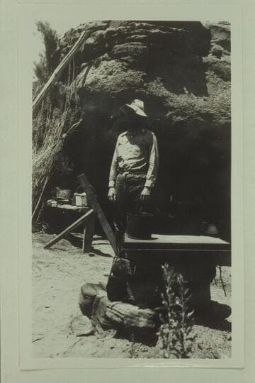 John Young, "The old sourdough" at mouth of North Wash