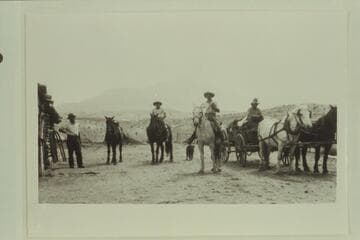Starting from Walgamott's ranch.  L to R: Julian H. Steward, Frank Shoemaker, Hoffman Birney, George Walgamott, (Hughes and Kelly walked!)