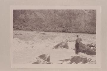 In Cataract Canyon below the point of capsize.  This print is captioned, Cataract Canyon.  #23.  By Clyde Eddy's book