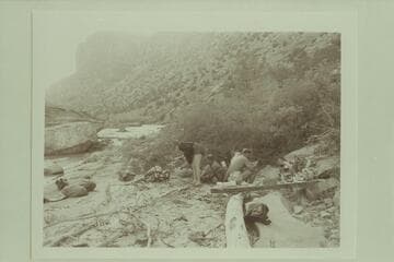 Camp of 1948, May 19.  Dolores River.  Becky Walker, Margaret Marston, Pres Walker