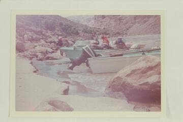 Harris-Brennan fleet.  Mile 204.3 left bank.  In the cove above Rapid #18.  Compare LaRue photo #96  21-9-17 CTCN 204-96-5