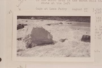 Cataract Canyon.  "Worst drop in the worst mile."  4 PM he reached the worst pitch.  Mile 203 dropped 35ft. in the following mile.  In the worst drop in the worst mile there was one narow chute at the left