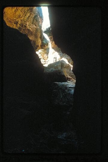 Climb through block; Travertine Creek