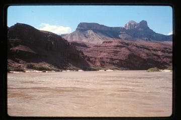 Up river from right bank at head of Unkar Rapids