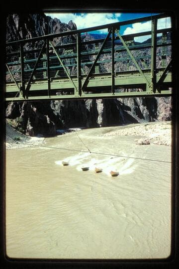 Boats head up under Bright Angel Creek