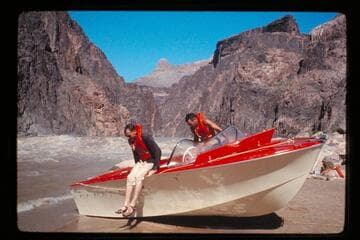 Bill and Garth jump out of "Wee Red"; Monument Creek