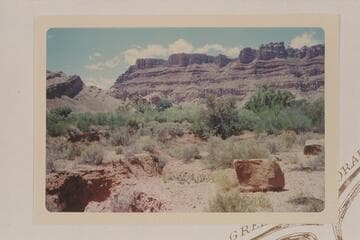 Down the right bank from head of Spanish Bottom.  The Paradox at mouth of Red Canyon is at left
