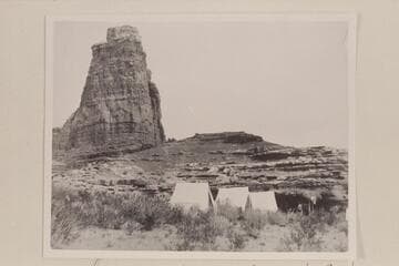 Construction camp at the mouth of the Dirty Devil River