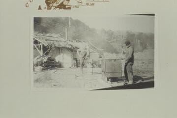 Camp and placer operation, Gretchen Bar