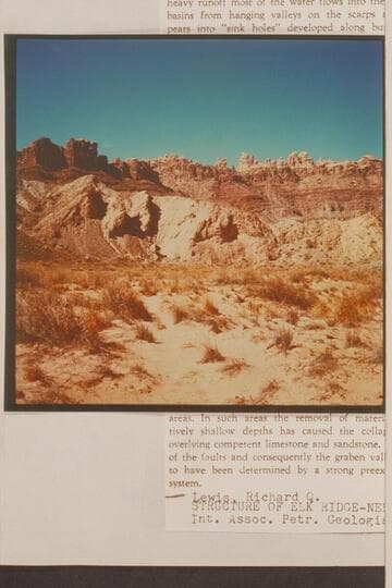 Gypsum at the left of side canyon opening from the Colorado River at Mile 213.  The background is the Standing Rock section back of Spanish Bottom