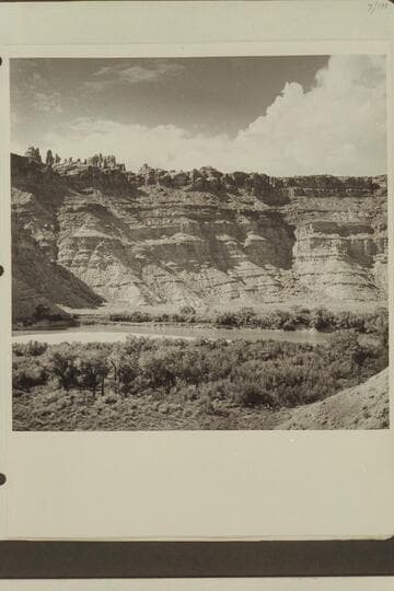 Spanish Bottom from just below mouth of side canyon on left side of Colorado River.  The river is very low