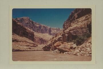 D. Julien Bond.  Photo made from boat.  The talus at right is the point from which McCormick made his photo in 1891