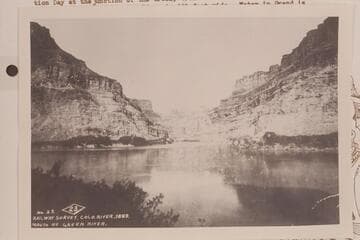 Into the mouth of the Green River from the left bank of the Colorado