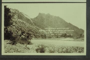 Green River Investigation; downstream in Split Mountain Canyon, 1/2 mile above mouth