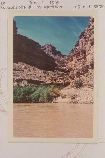 Side canyon at right bank of Stillwater Canyon at Mile 1 which offers a climbing route to the plateau