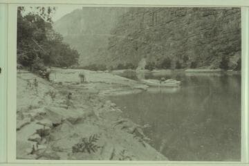 First camp in Lodore Canyon- USGS survey of 1922