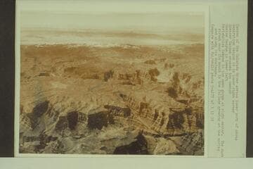 Canyon of the Colorado River across lower part of photo.  Separation Canyon is in lower right corner.  Spencer Canyon crosses the center.  Gneiss Canyon is lower left.  Meriwhitica Canyon is the open gorge at right center