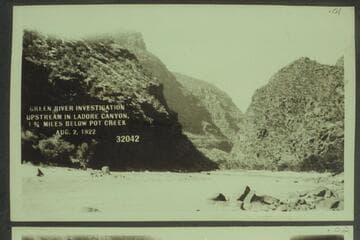 Green River Investigation:  Upstream in Ladore Canyon, 1 3/4 Miles below Pot Creek