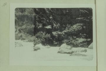 Mildred Davis pilots Fern Davis through No Name or Harp Rapid, Canyon of Lodore