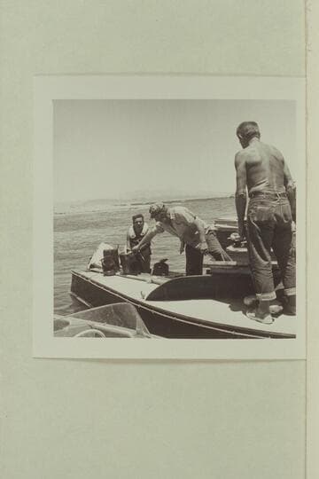 Unloading the sinking "Para Dox" at Boulder City:  Buzz Belknap, Doc Reed and Doc Hill