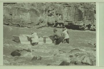 Nosing the "Colorado" through Lower Disaster Falls- Loper, Trimble and Blake