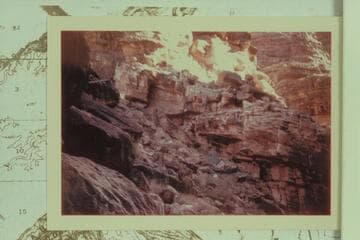 Norvel Johnson (upper center)  in the pass through Coconino.  Hot Na Na Canyon