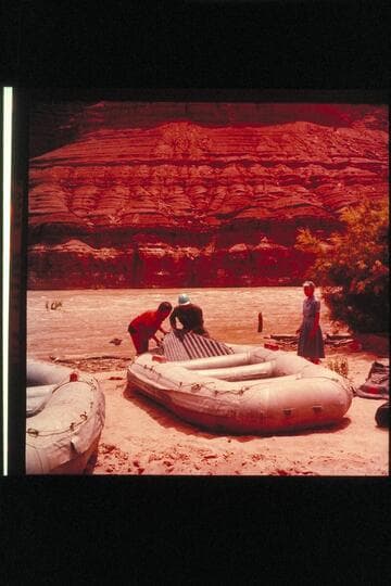 Georgie and Mr. Georgie put bottom into a river sausage at Paria Riffle