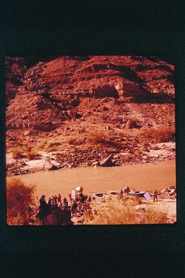 "Ten Who Dared" filming, above Moab, Utah
